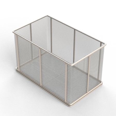 Rectangular Wire Mesh Basket: 10Lx6Wx6H, 304 SS, 3/16 Rod Frame, No Handles, Mesh: 30 X .012